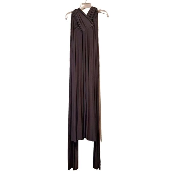 Lulus Tricks of the Trade Convertible Wrap Maxi Dress Medium Dark Gray Halter - Picture 10 of 16